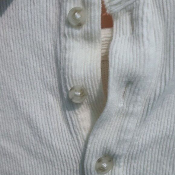 Madewell  Cream Texture & Thread Button-Back Mockneck Top - Picture 7 of 10